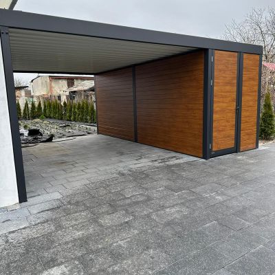 Wiata z pomieszczeniem gospodarczym jednostanowiskowa Premium