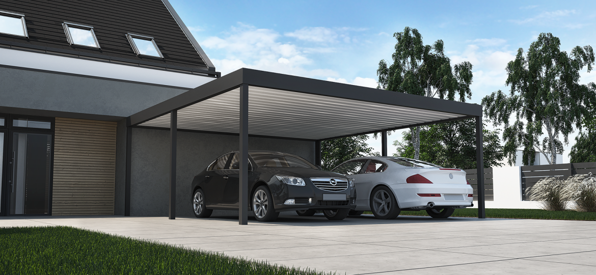 wiata samochodowa dwustanowiskowa